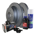 Rear Brake Kit 348mm Drilled Rotors & TRW Pro Ceramic Pads for Ford F-150 (2012–2019)