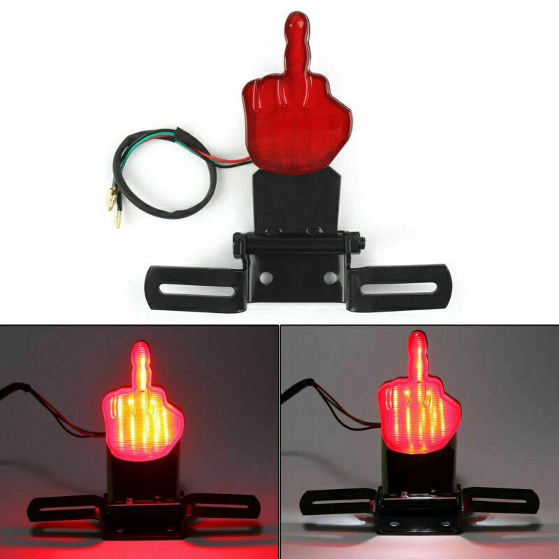 Middle Finger LED Break Tail Light Taillamp for Chopper Bobber