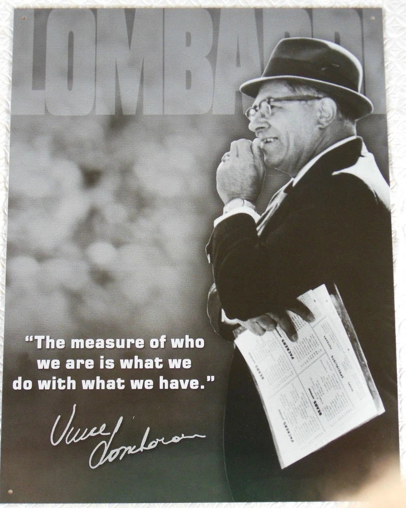 Vintage Replica Tin Metal Sign Vince Lombardi Football Coach Poster 1726
