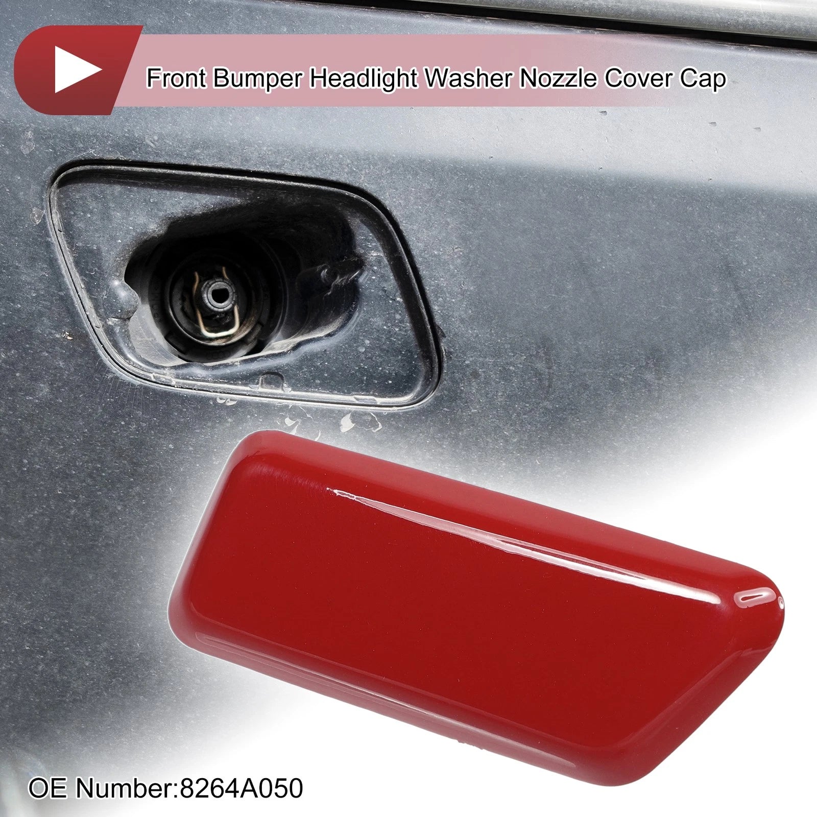 Front Right Washer Nozzle Cover Cap for Mitsubishi Outlander (2006–2018) Red