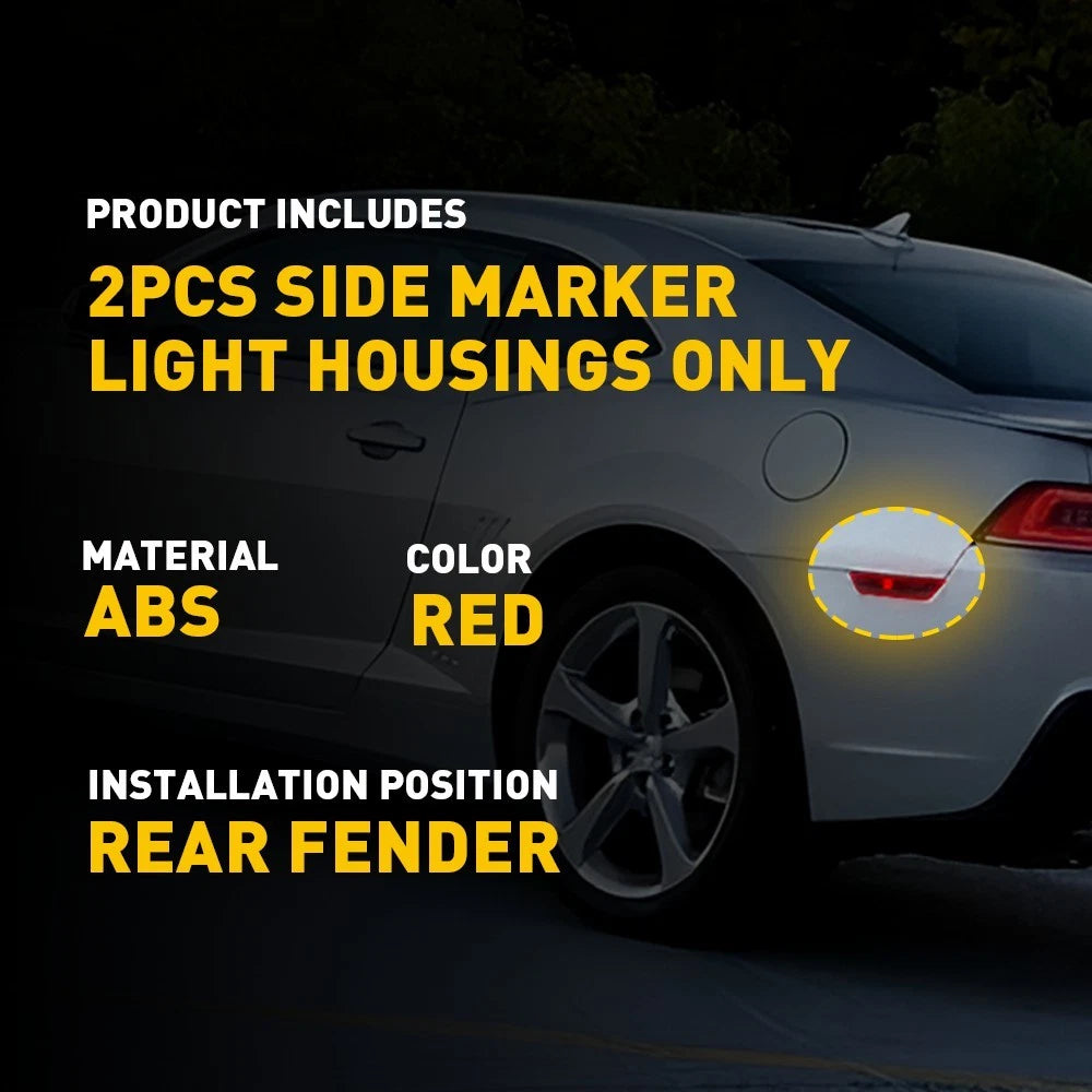 Set of 2 Rear Bumper Side Marker Lights for Chevy Camaro (2010–2015)