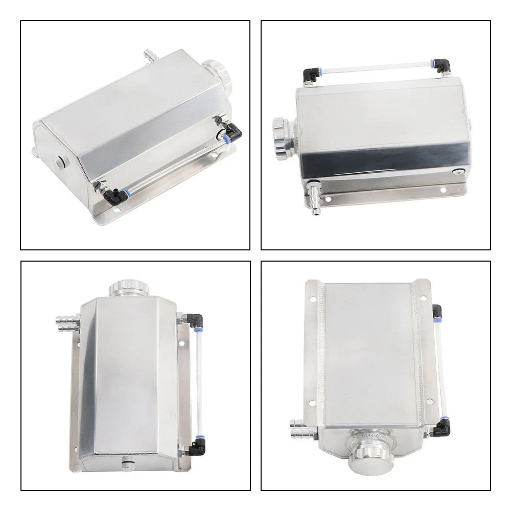 2L Aluminum Coolant Radiator Overflow Tank for Universal Fit (All Years)