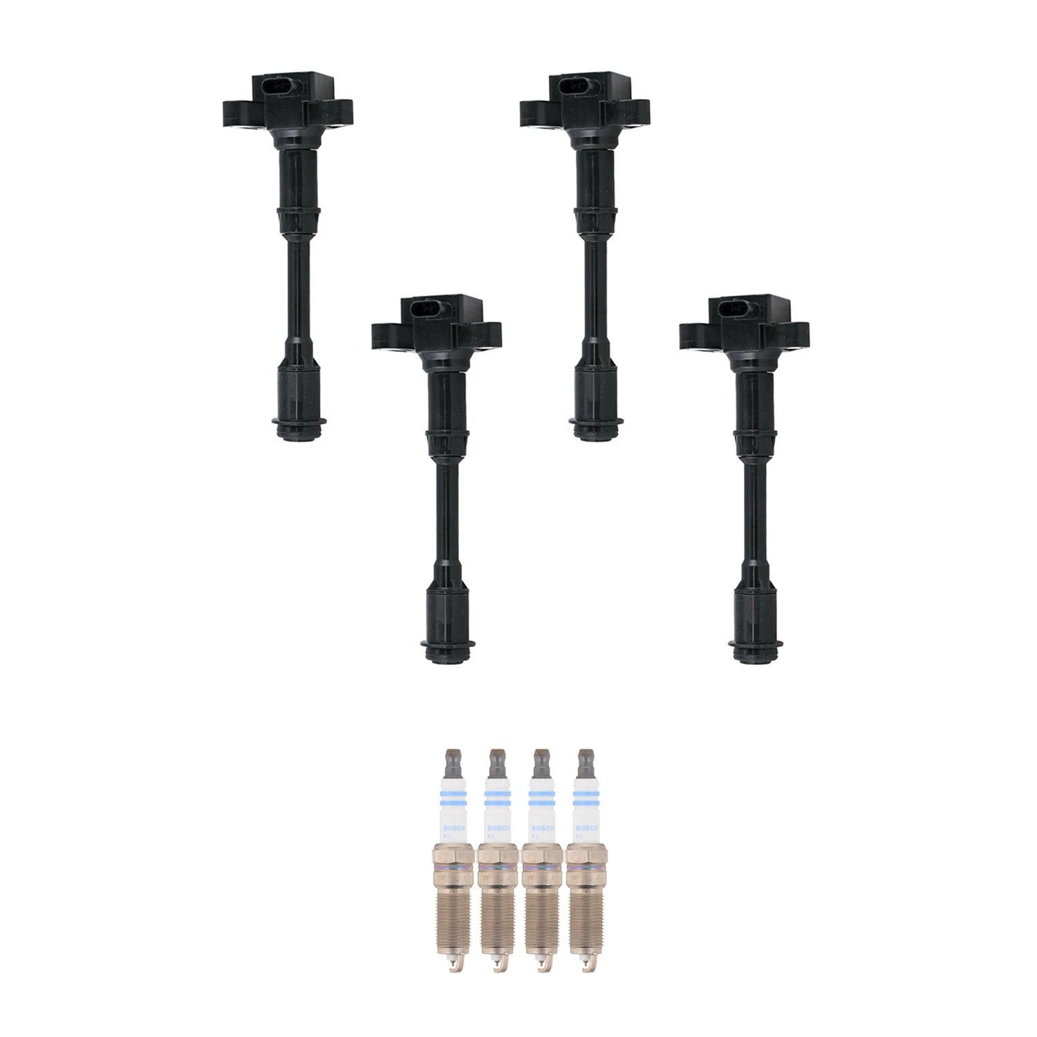 Set of 4 Ignition Coils & Spark Plugs for Ford Escape Fiesta (L4 Turbo)