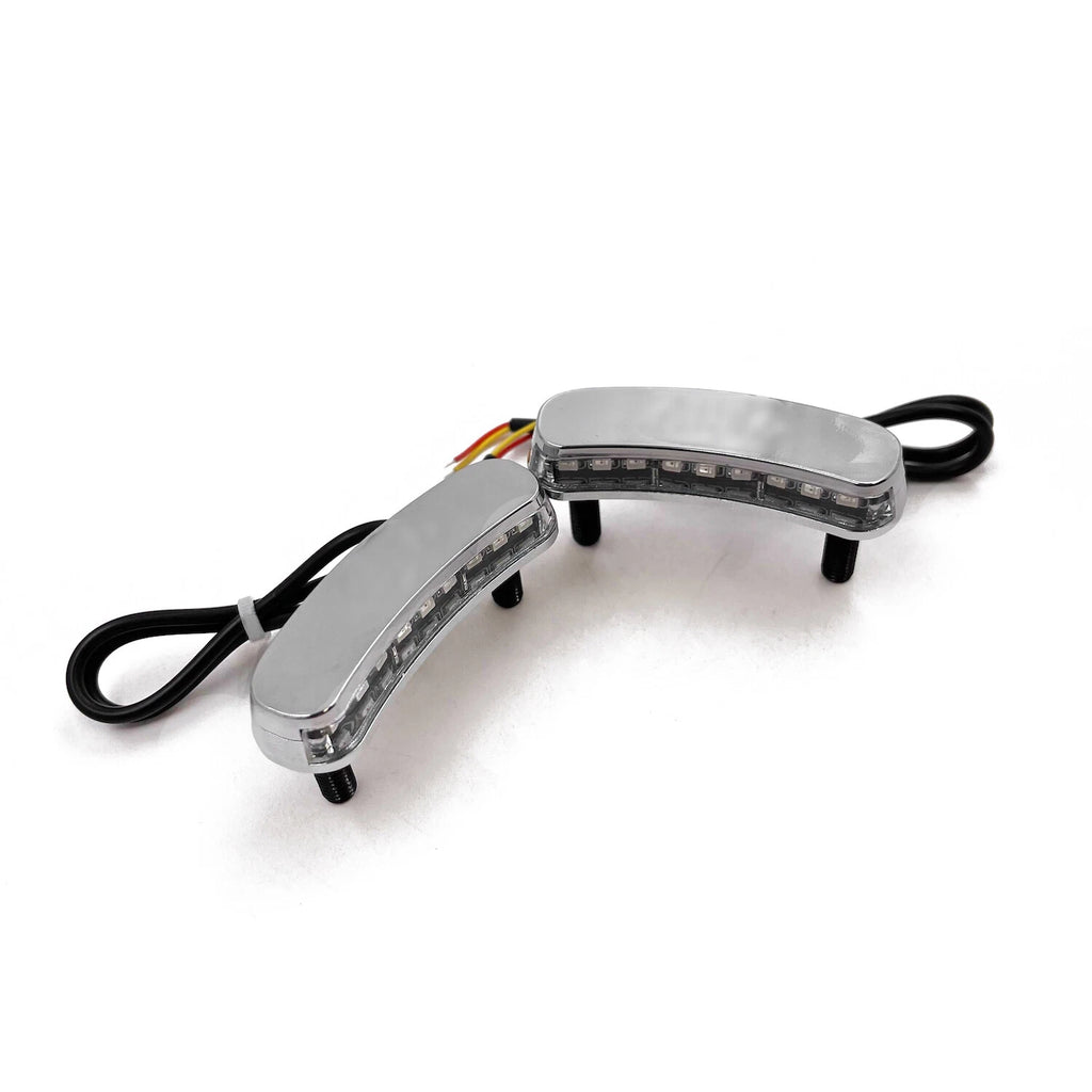 LED Chrome Mirror Block Off Base Plates for Kawasaki Ninja ZX-10R (2011–2015)