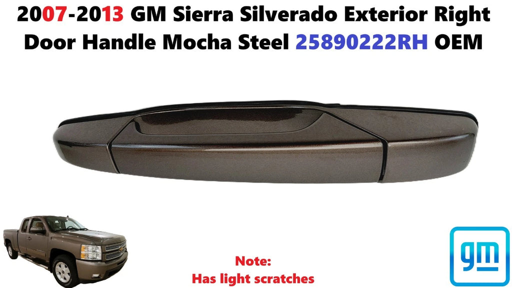 Right Door Handle for GM Sierra Silverado (2007–2013) Mocha Steel 25890222RH