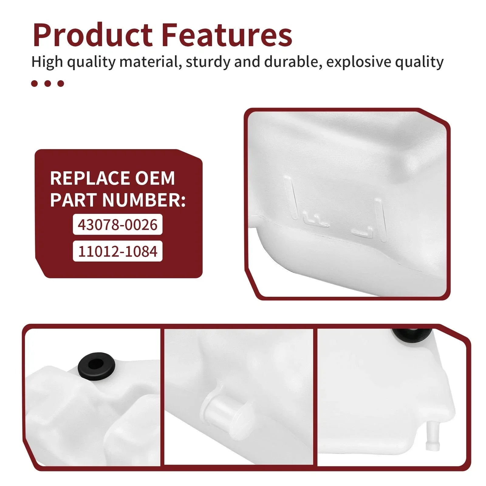 Coolant Tank Bottle W/ Caps for Kawasaki Ninja ZX-10R ZX1000D (2006–2007)