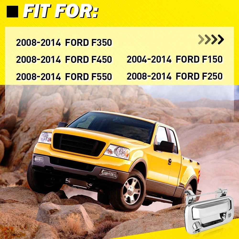 Chrome Rear Backup Camera Tailgate Handle for Ford F150 (2004–2014) F250 F350 (2008–2014)