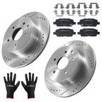 Rear Brake Rotors & Ceramic Pads Set for Nissan Rogue (2014–2020) X-Trail (2005–2006)
