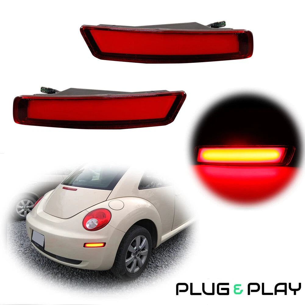 Set of 2 Red Lens LED Rear Side Marker Lights for VW Beetle (2006–2010)