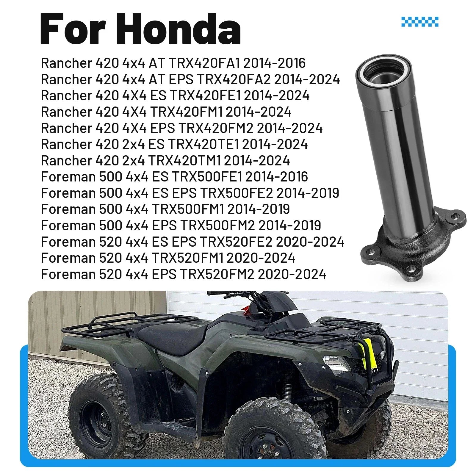 Left Axle Housing Pipe for Honda Rancher TRX420 TRX500 TRX520(2014-2024)