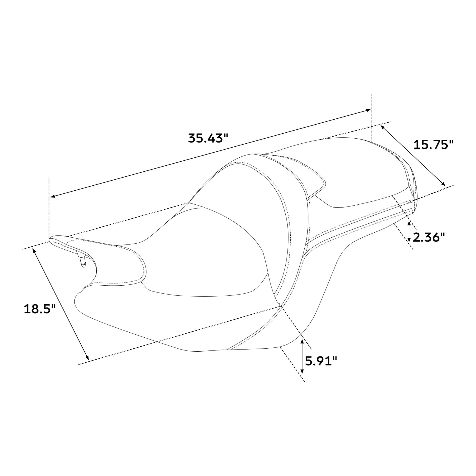 Driver Passenger Seat for Honda Goldwing 1800 Tour Airbag (2018–2023)