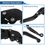Adjustable Brake Clutch Levers for Honda CBR650R (2014–2022) Solid Black