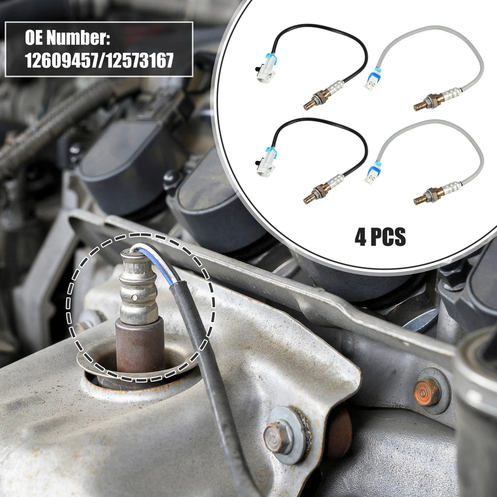 Set of 4 Oxygen Sensors O2 for Cadillac Escalade (2008–2014) No. 12609457/12573167