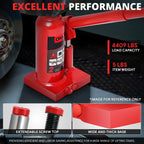 2 Ton Red 11.8" Manual Hydraulic Bottle Jack for Auto Repair