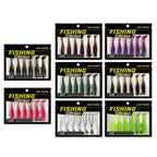 6pc Soft Lure T-Tail Design TPR with Glitter Flakes for Freshwater
