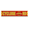 Iowa State Cyclone Rd Street Sign Embossed Metal 5" x 24"