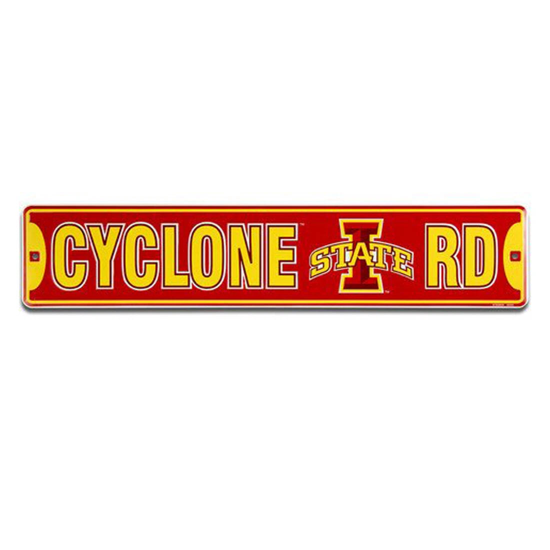 Iowa State Cyclone Rd Street Sign Embossed Metal 5" x 24"