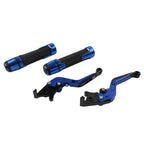 Blue Extendable Brake Clutch Lever Grip Set for BMW R1200GS R1250GS (2013-2023)