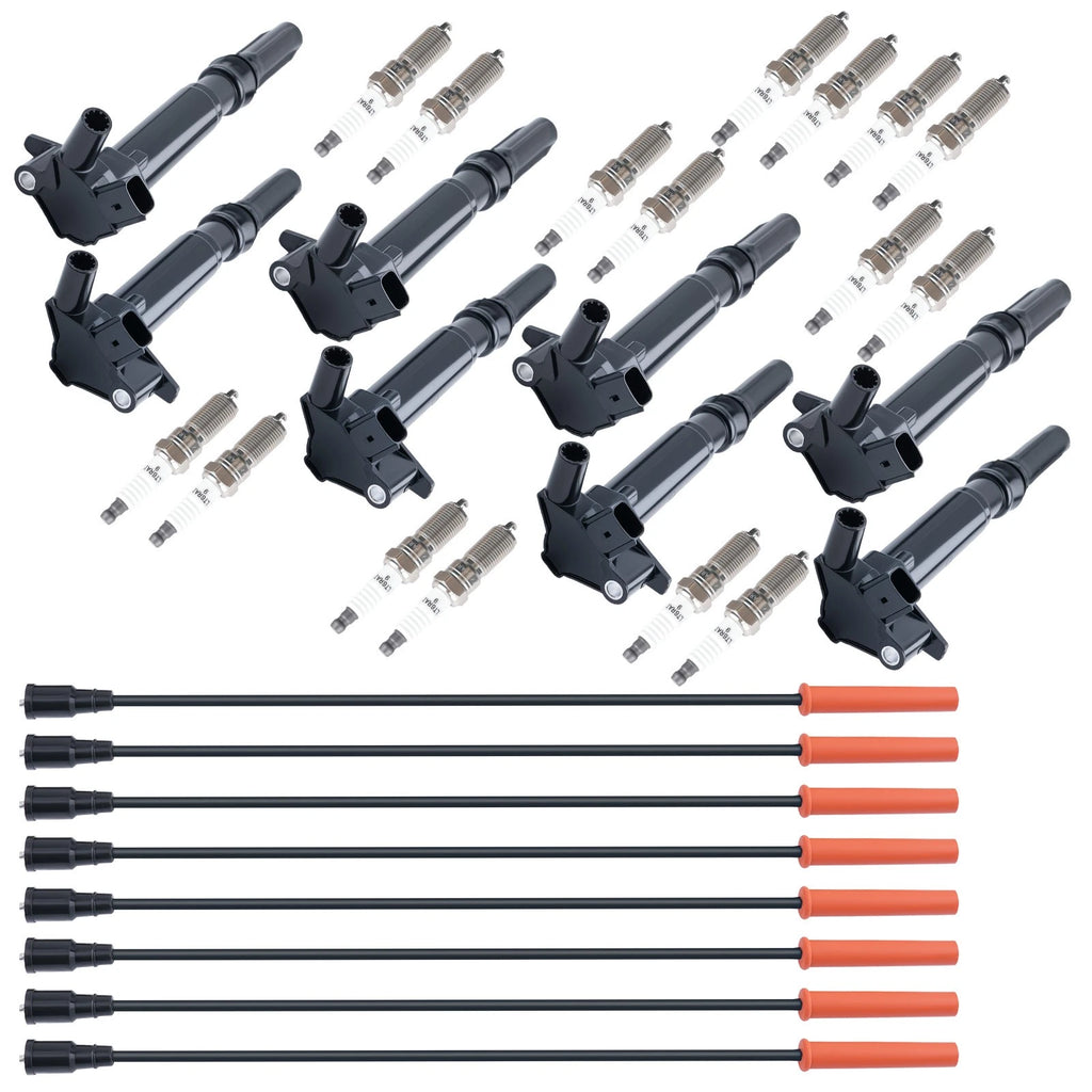 8x Ignition Coil + 16x Iridium Spark Plug + Wire for Ford F150 F250 F350 (2004–2021)