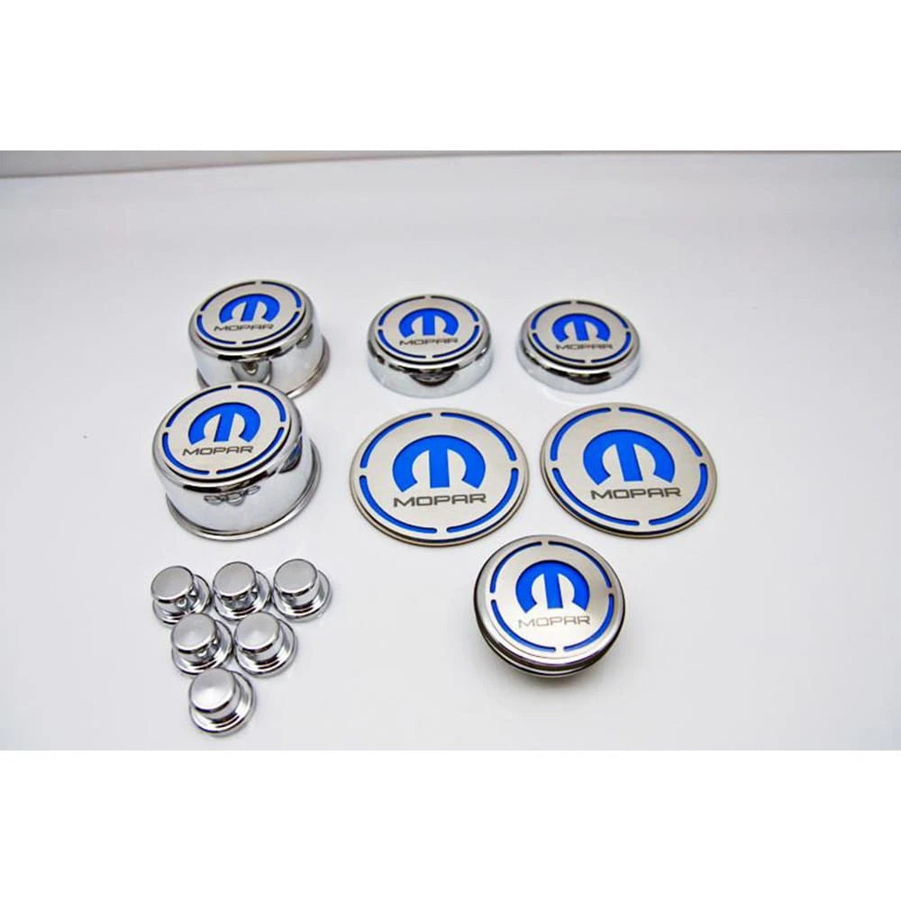 13pc Cap Covers w/Black Solid Vinyl MOPAR 'M' Inlay for 08-19 Challenger V8 6.1L