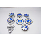 13pc Cap Covers w/Black Solid Vinyl MOPAR 'M' Inlay for 08-19 Challenger V8 6.1L