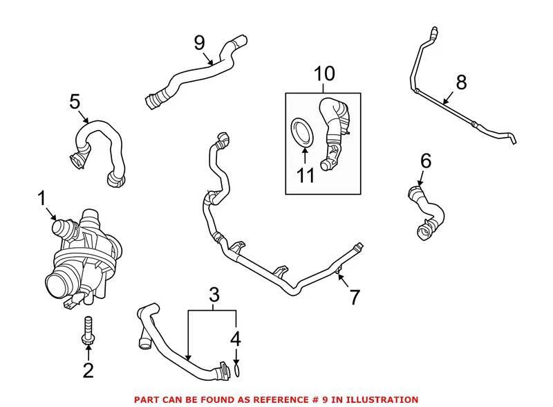 Engine Coolant Hose 17127612446 for BMW (2010–2016)