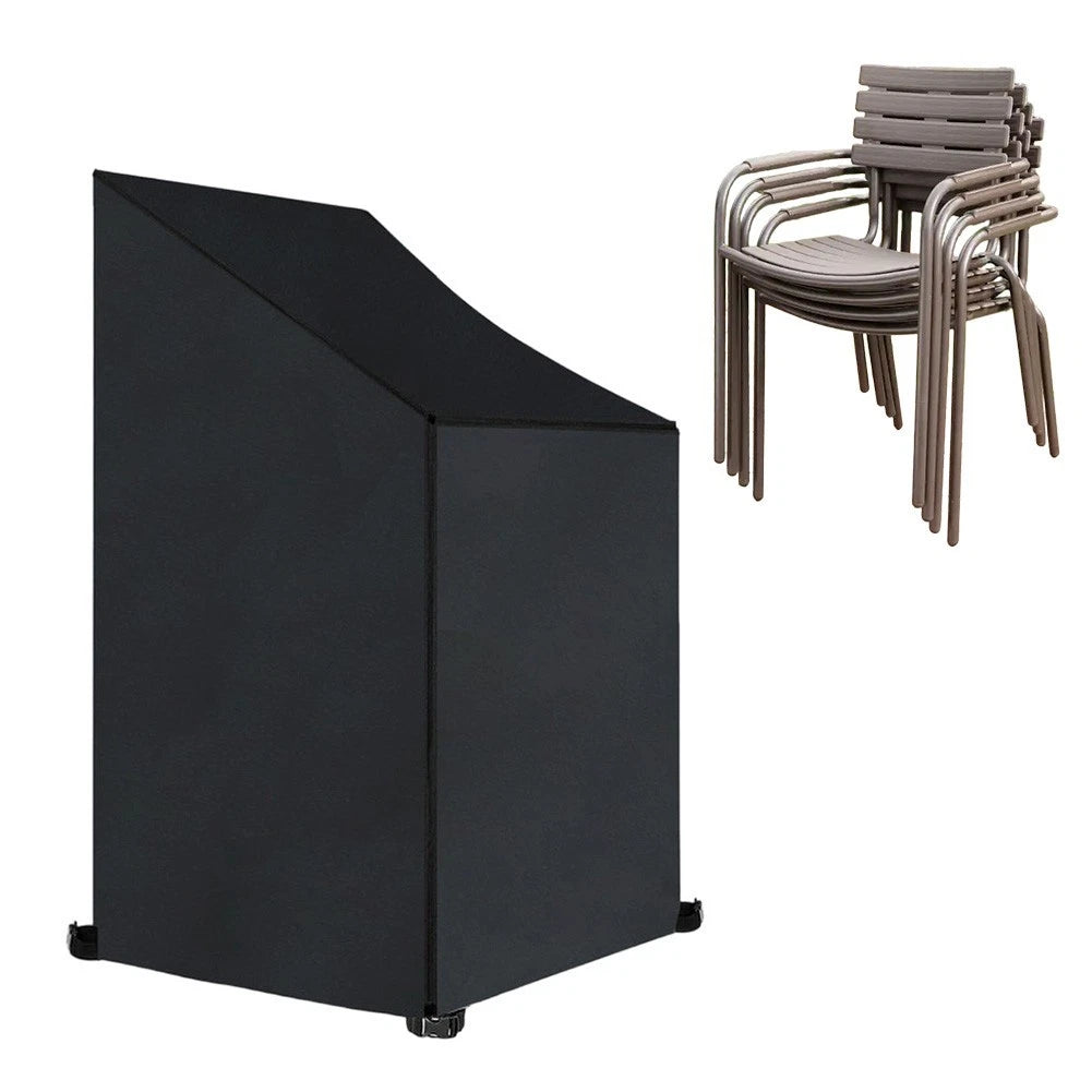 Chair Cover Set of 2 for Outdoor Patio Stacking Chairs (210D Oxford Cloth)
