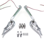Flame LED Turn Signal Integrated Mirrors for Honda Kawasaki Suzuki (All Years)