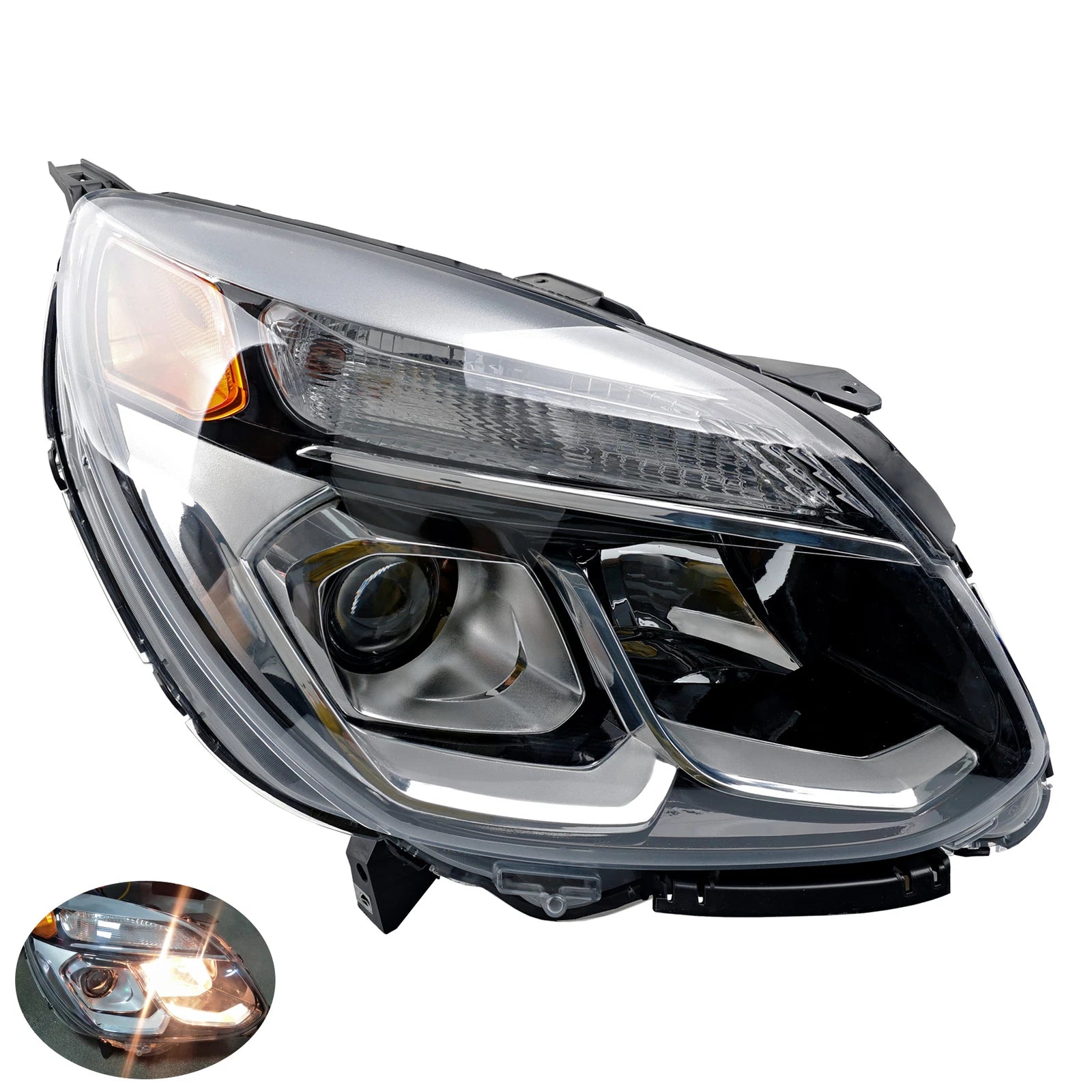 Halogen Chrome Headlight Assembly for Chevy Equinox (2016–2017)