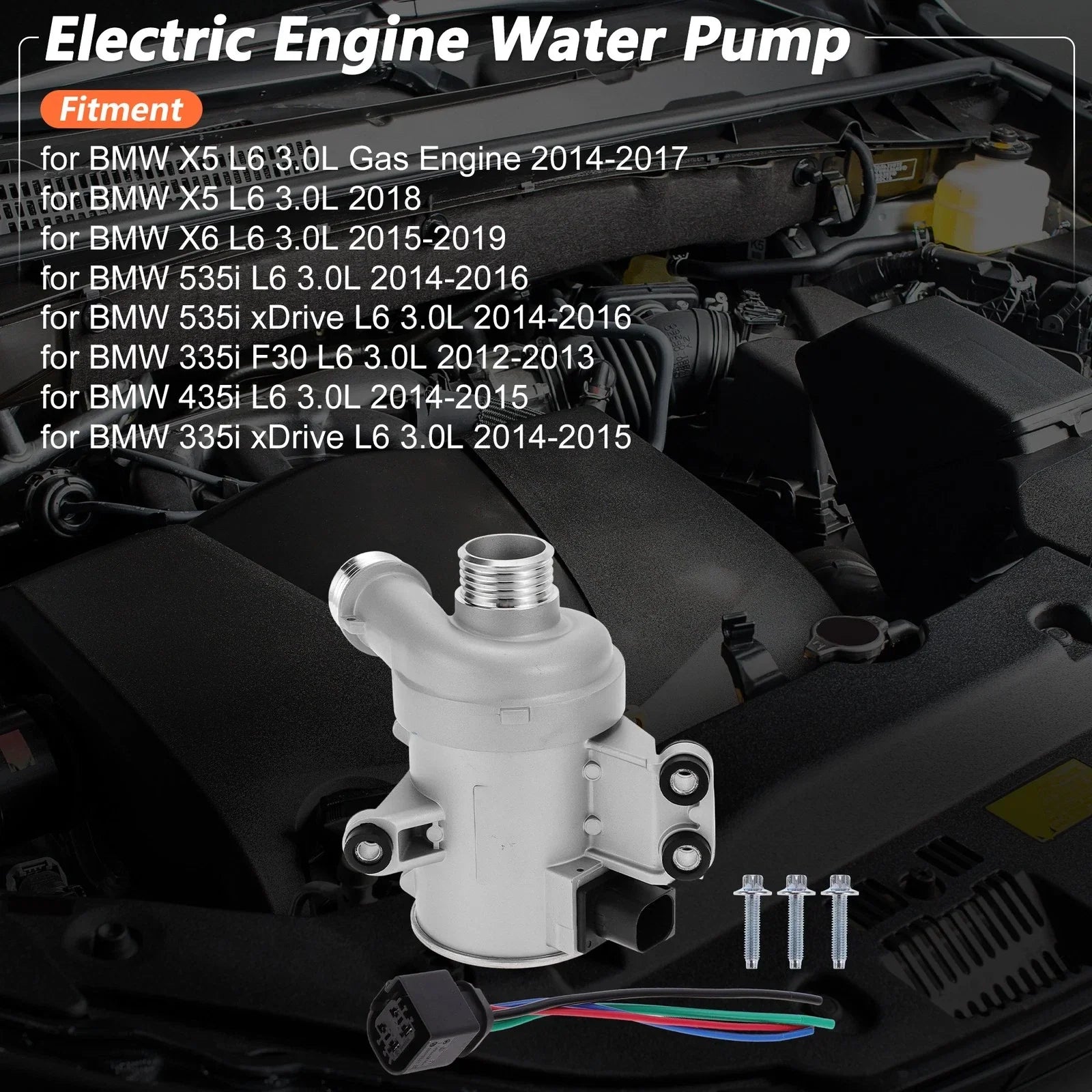 Electric Engine Water Pump L6 3.0L for BMW X5 (2014-2017)