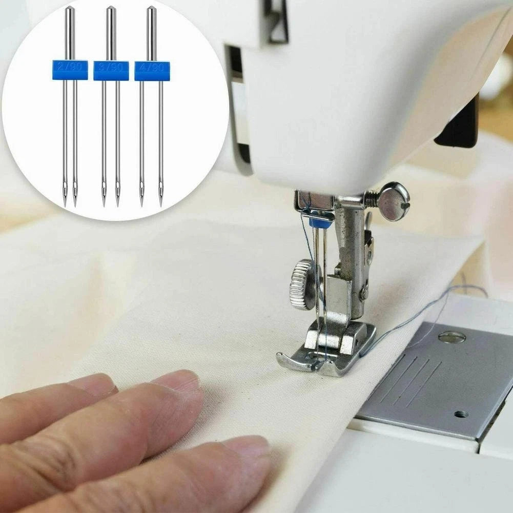 Set of 2 Twin Needles for Sewing Machine (Stainless Steel)