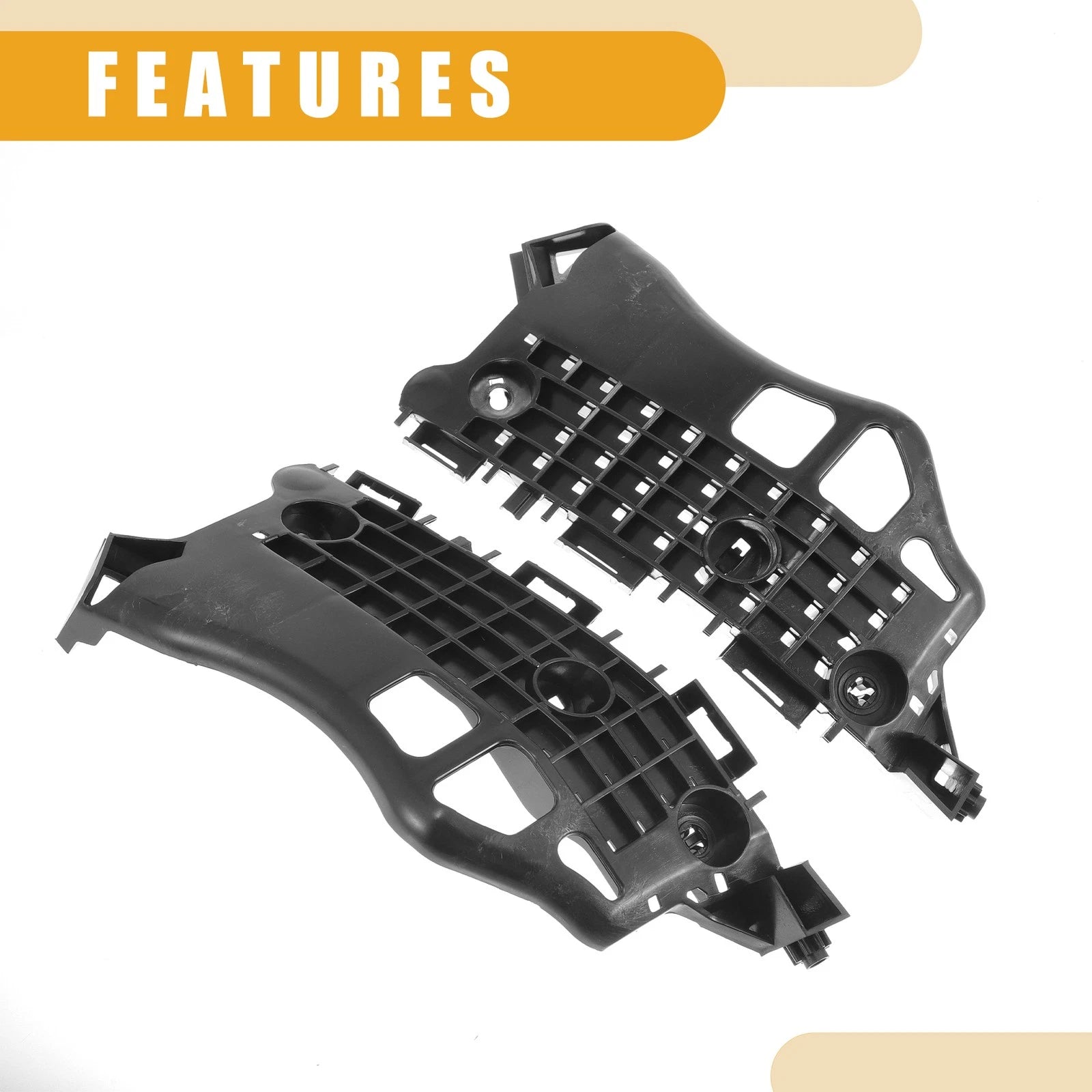Set of 2 Front Bumper Support Brackets for Toyota C-HR (2018–2020) Black