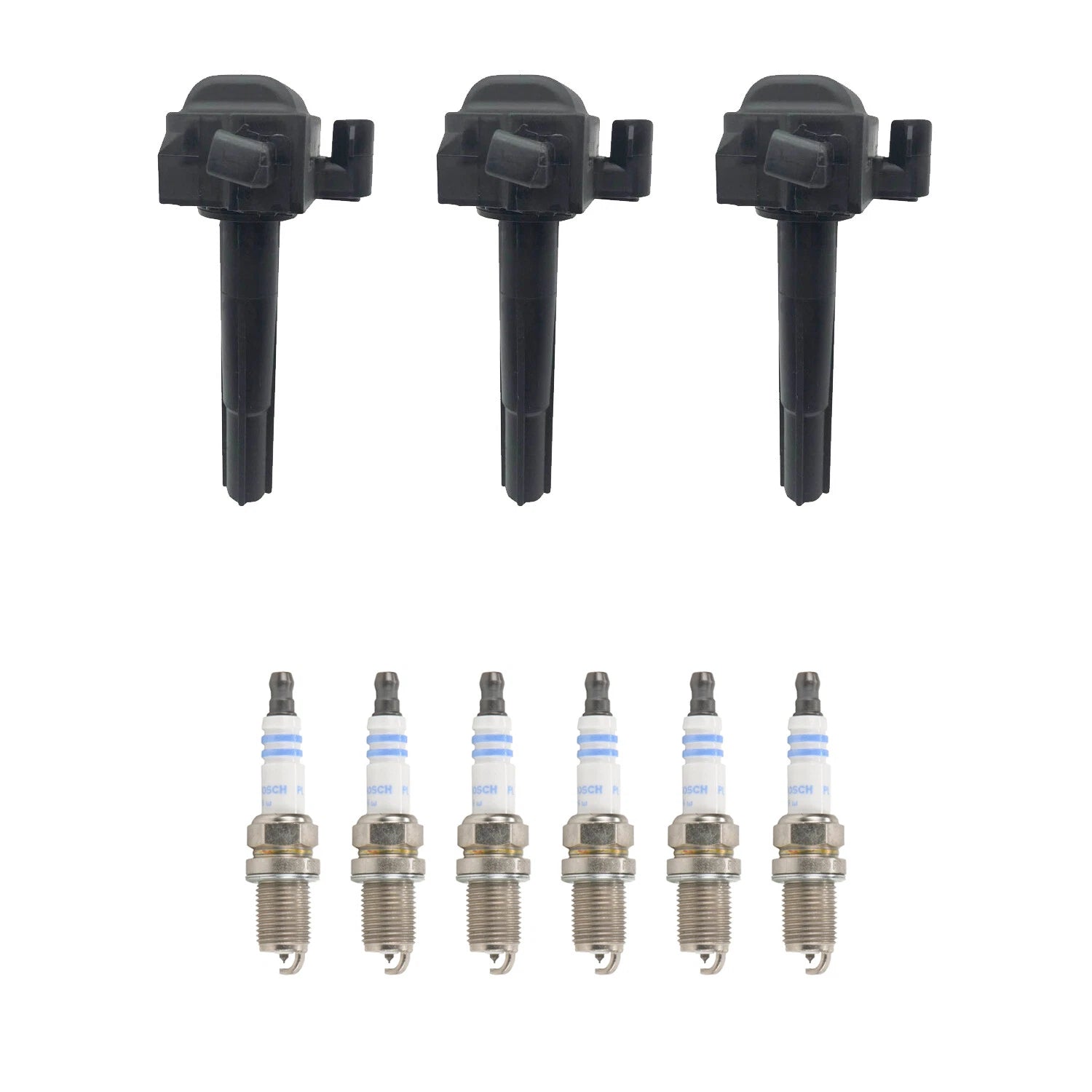 Set of 3 Ignition Coils & 6 Spark Plugs for Kia Sorento 3.5 V6 (2003–2009)