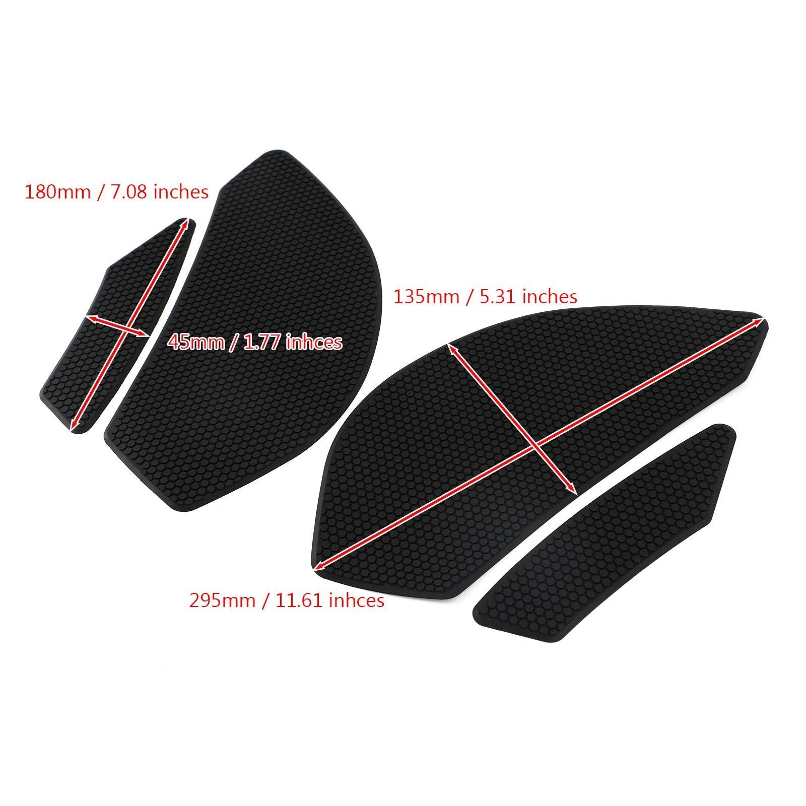 4X Side Tank Traction Grip Pads for Kawasaki ZX6R Ninja ZX600 ZX636 (2009–2019)