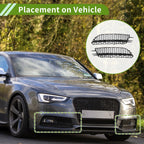 1 Pair Front Fog Light Grills for Audi A6 C7 (2012–2018) No. 4G0807681F Black Honeycomb