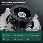 Alternator for Acura TL (2009–2014) V6 3.5L 3.7L 31100RGWA01RM 31100RGWA01 130Amp