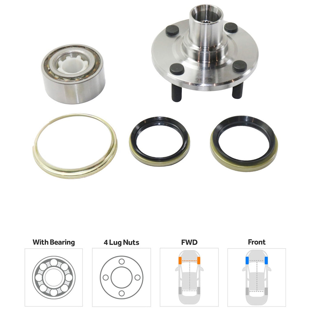 Wheel Hub for Toyota Corolla (1988–2002) Front Left or Right with Bearing