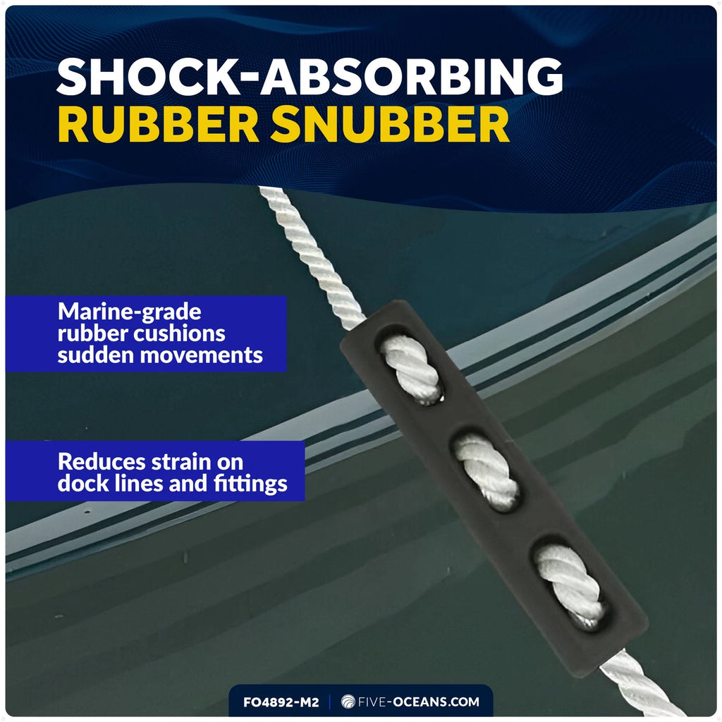 2-Pack Rubber Boat Dock Line Snubbers for Marine Use (1/2" to 9/16" Rope)