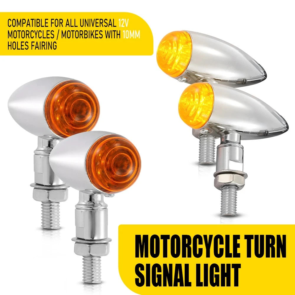 4X Rear Turn Signals Amber for Harley Sportster XL 883 1200 (1992–2022)