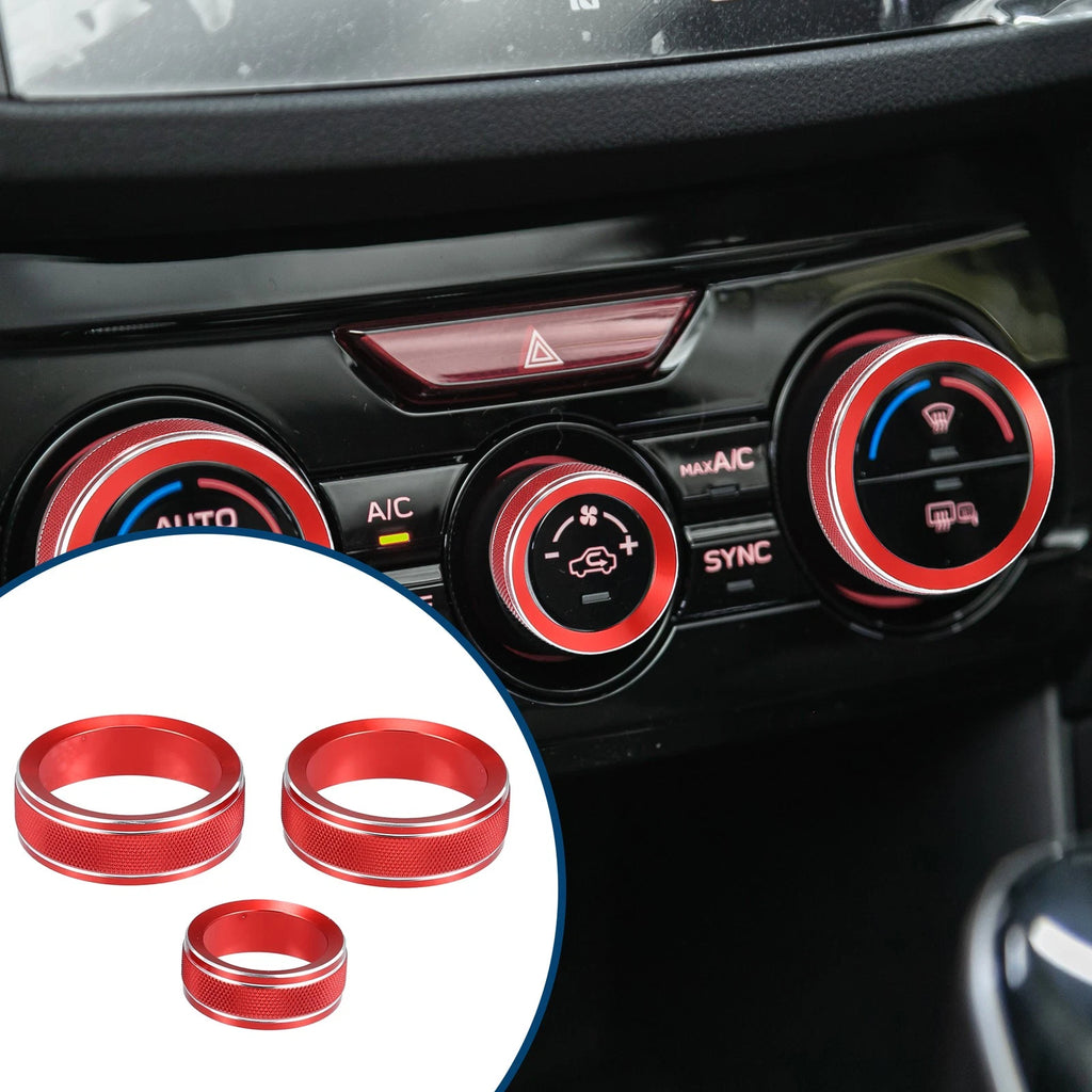 Set of 1 Air Conditioner AC Control Switch Knob Cover for Subaru Impreza (2017–2023) Red