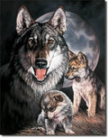 Vintage Replica Tin Metal Sign - Wolves Howling at Moon 914