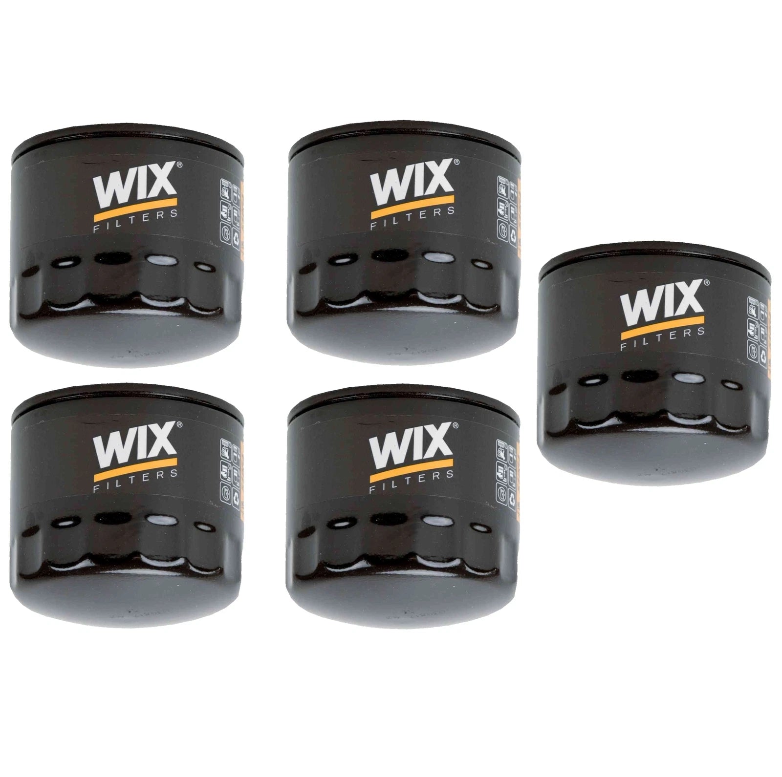 Set of 5 Wix 51064 Engine Oil Filters for (Spin-On)