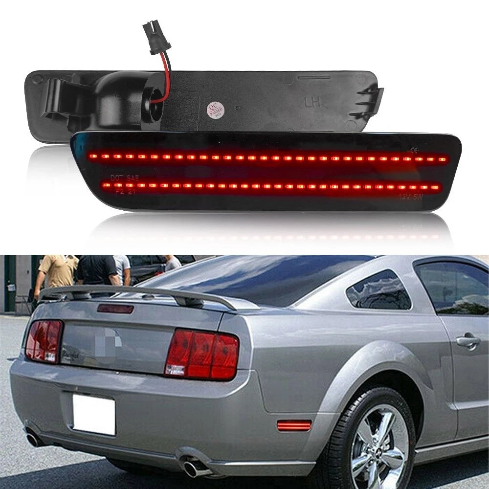 Set of 2 Smoked Lens LED Rear Bumper Side Marker Lights for Ford Mustang (2005–2009)