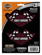 Set of 2 Harley-Davidson Bar & Shield Logo Racing Flag Decals 25133