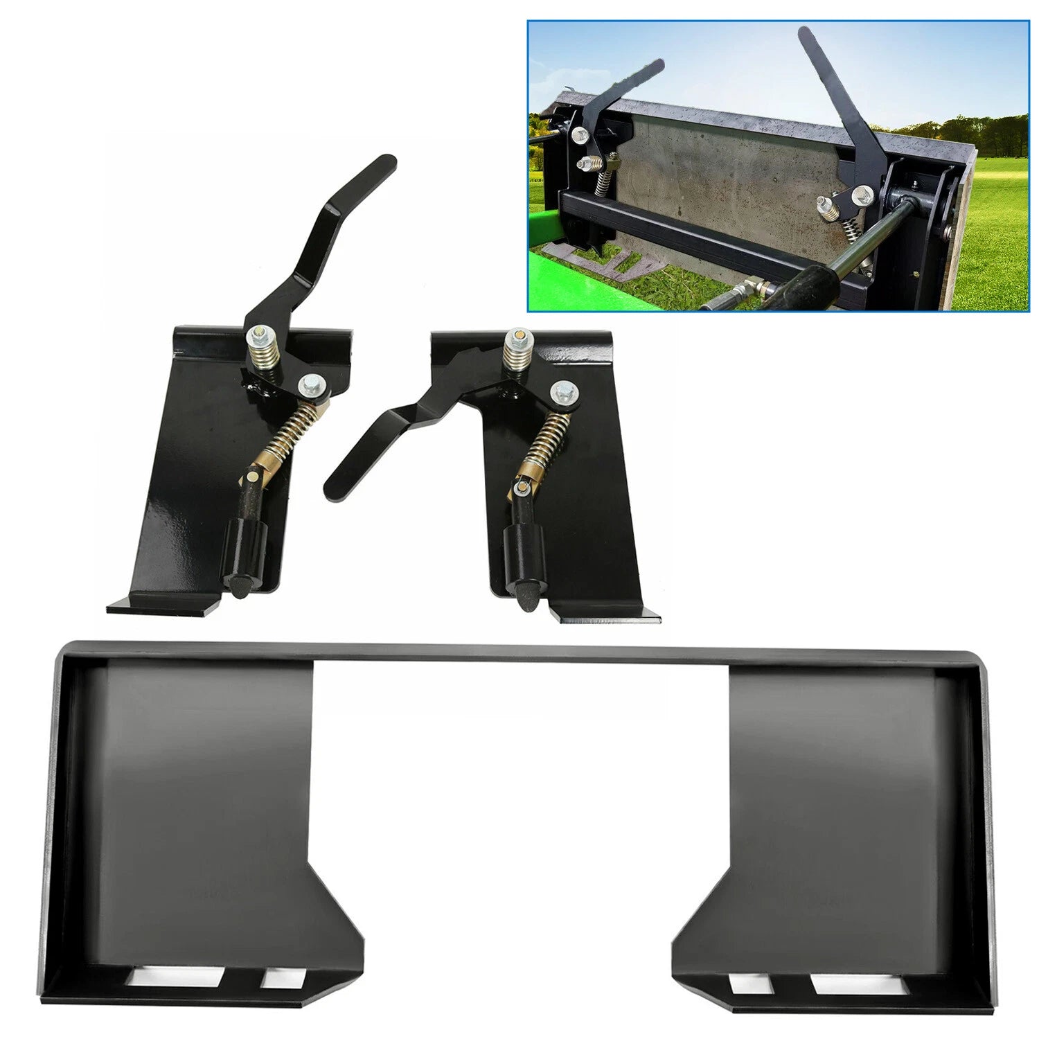 Skid Steer Quick Tach Attachment Mount Plate & Conversion Adapter Latch