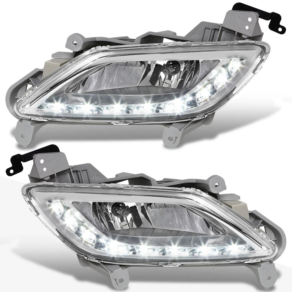 Clear Lens Fog Lights with LED Day Running Lamp for Hyundai Veloster (2012–2016)
