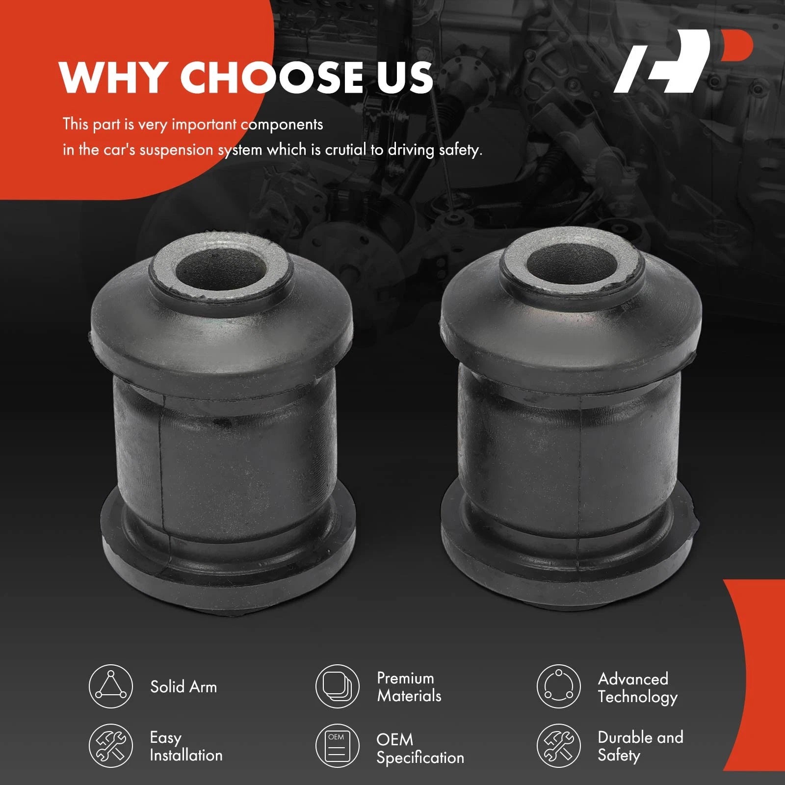 2X Front Lower Control Arm Bushing for Jeep Compass (2007-2014)