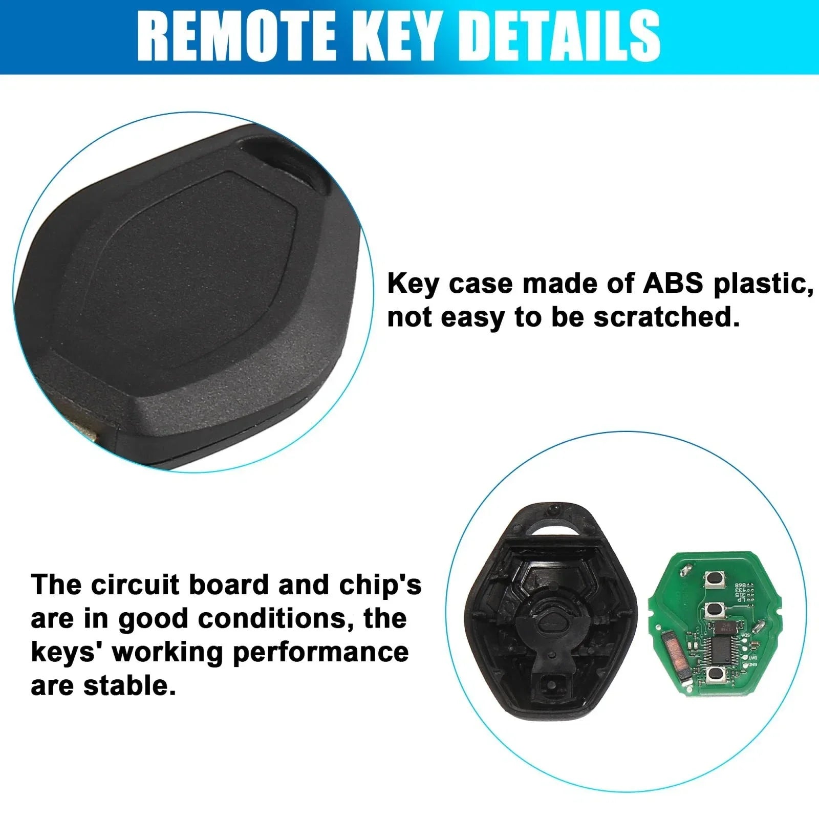 3 Button 868MHz Fob Entry Car Remote Key for BMW 5 Series E60 E61 (2003-2007)