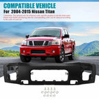 Black Steel Front Bumper Face Bar for Nissan Titan (2004–2015) w/Fog Light Holes