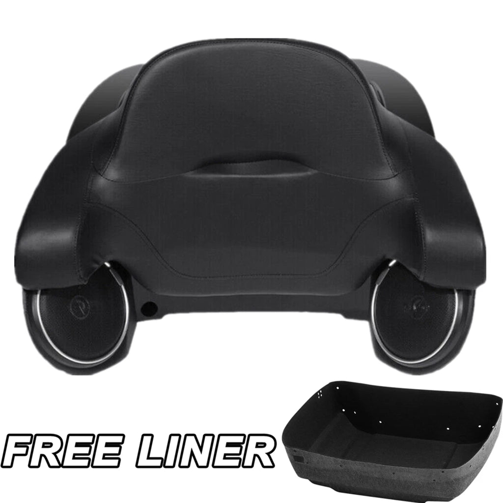 Black King Trunk Backrest Pad Speakers for Harley Touring Road Glide (2014–2026)